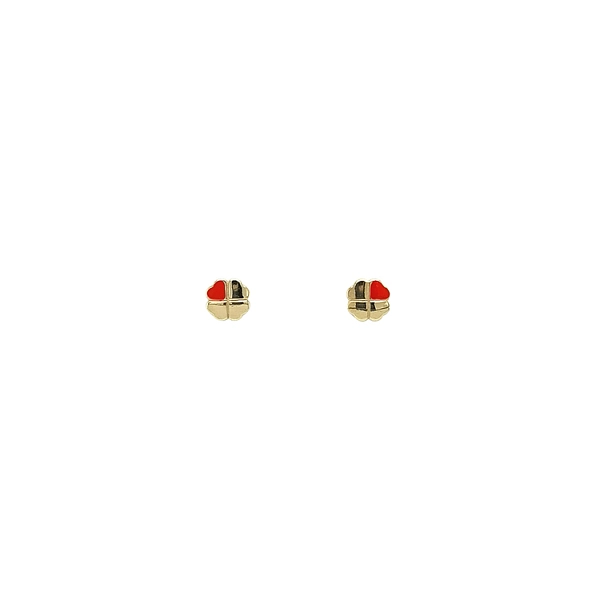 Gold Pecek Earrings Quatrefoil
