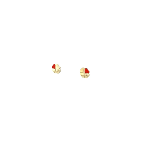 Gold Pecek Earrings Quatrefoil