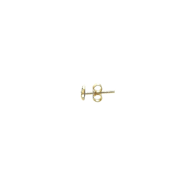 Gold Peck Earrings with Green Stone