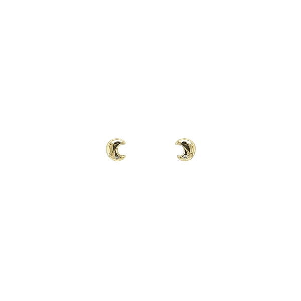 Gold Pecek Earrings Moon