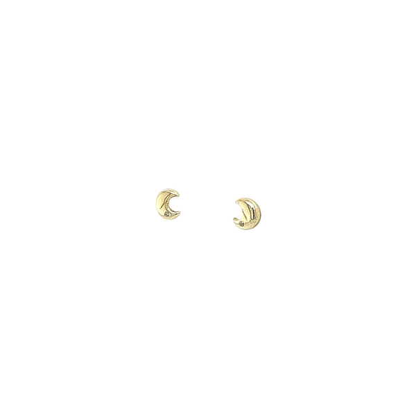 Gold Pecek Earrings Moon
