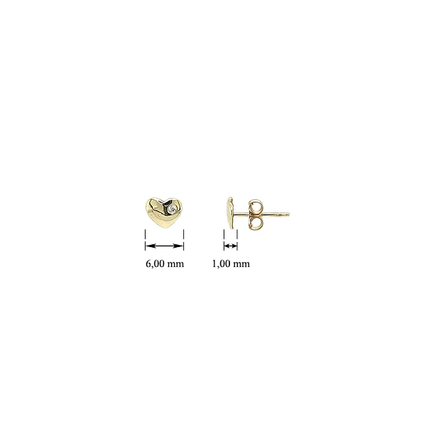Gold Pecky Earrings Hearts