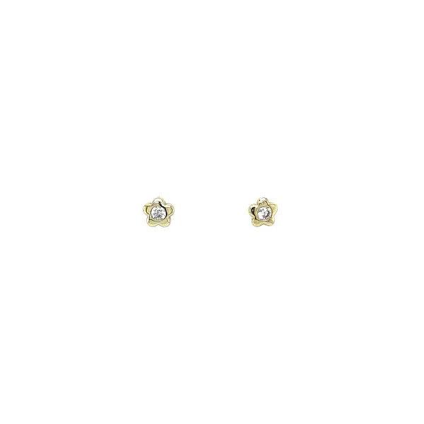 Golden Pecko Earrings with Zircones
