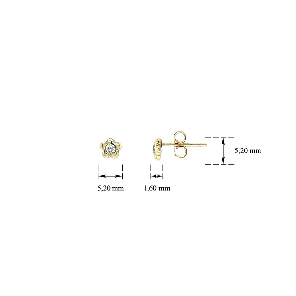 Golden Pecko Earrings with Zircones