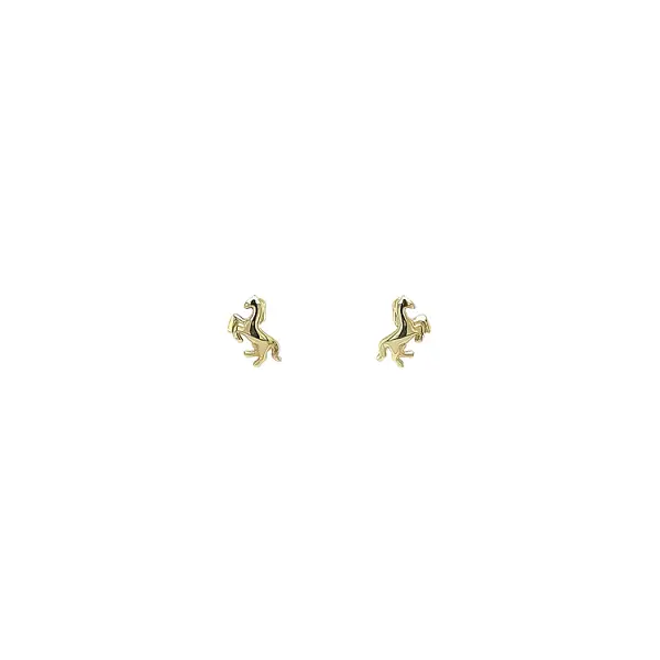 Gold Peck Earrings Horse
