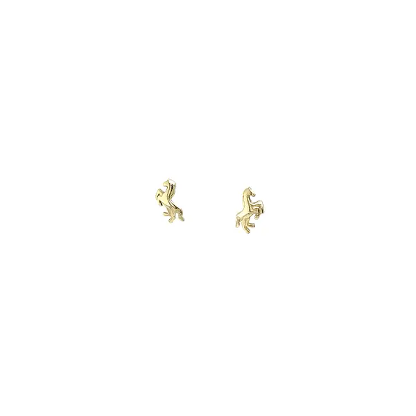 Gold Peck Earrings Horse