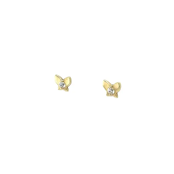 Gold Pecek Earrings Butterfly with Zirconia