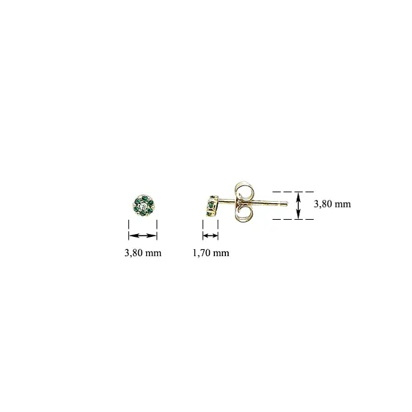 Gold Earrings with Emeralds