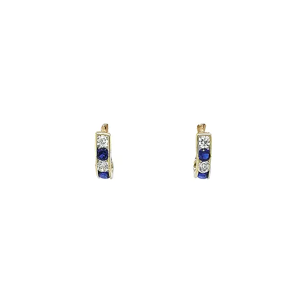 Gold Earrings with Sapphire