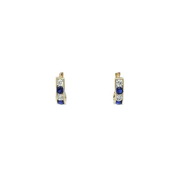 Gold Earrings with Sapphire