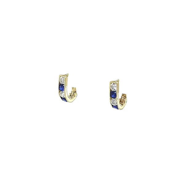 Gold Earrings with Sapphire