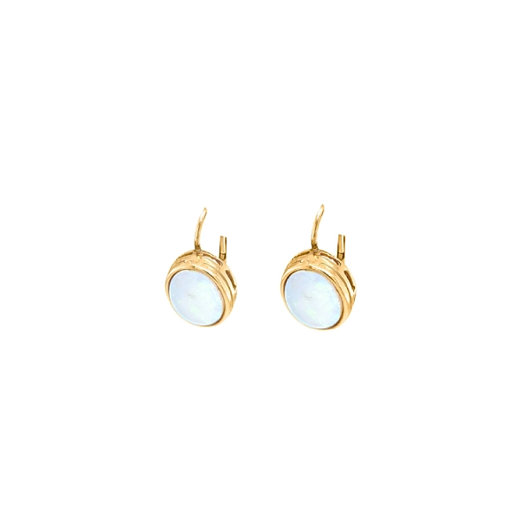 Gold Earrings with Opals