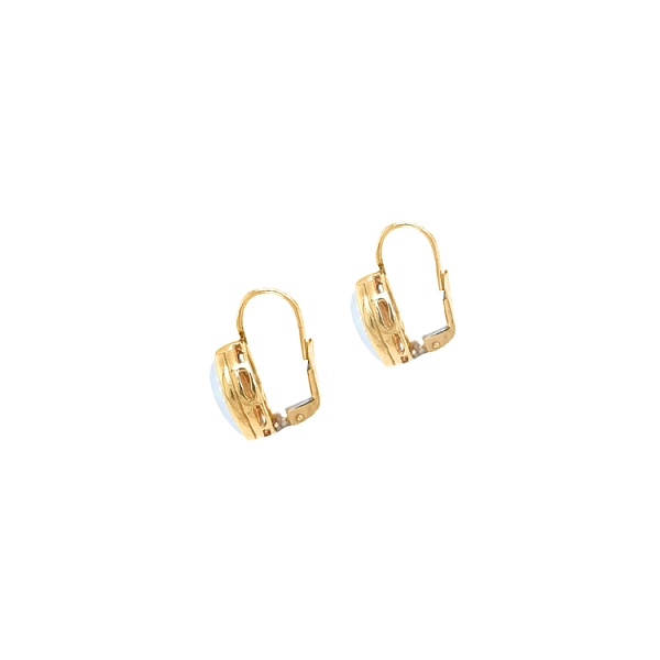 Gold Earrings with Opals
