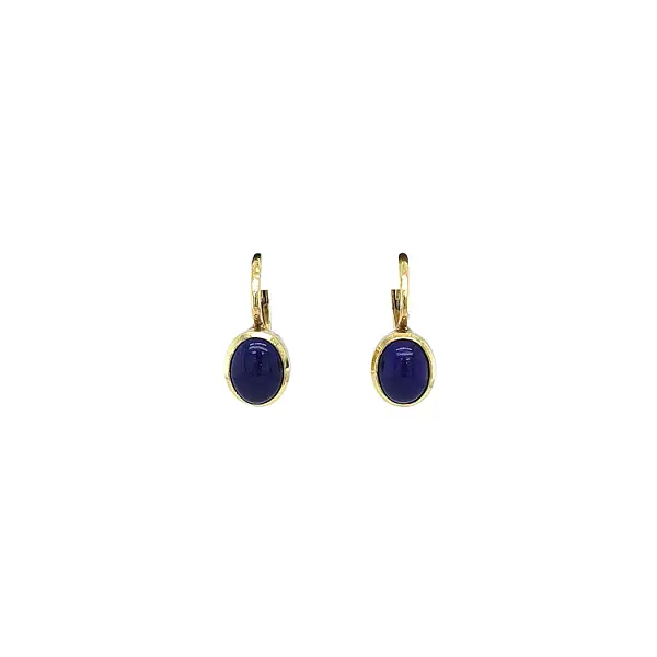 Gold Earrings Lapis Lazuli