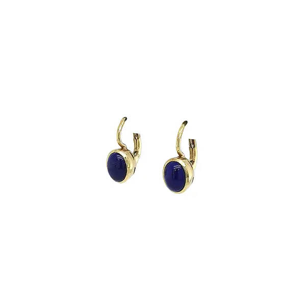 Gold Earrings Lapis Lazuli