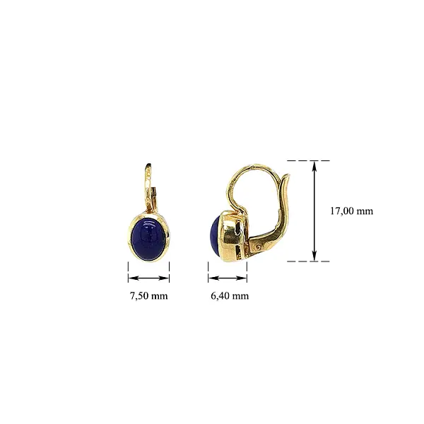 Gold Earrings Lapis Lazuli
