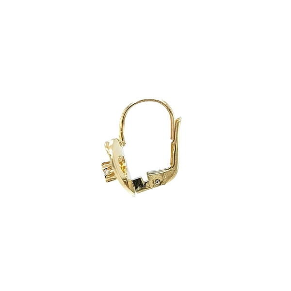 Gold Earrings in Heart Shape with Sparkling Zircons