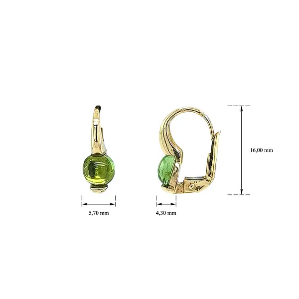 Gold Earrings with Peridot