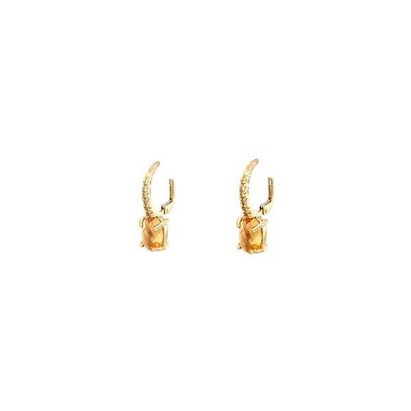 Gold Earrings with Zircons
