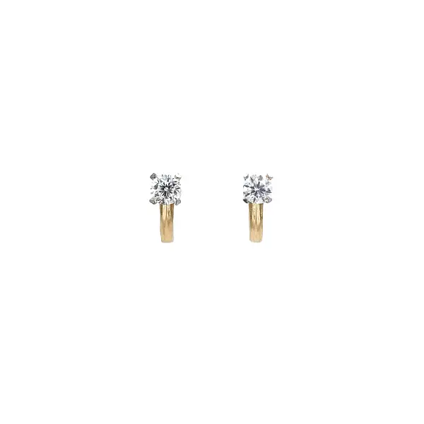 Gold Earrings with Zircons