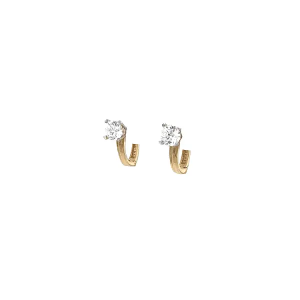 Gold Earrings with Zircons