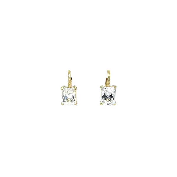Gold Earrings with Zircons