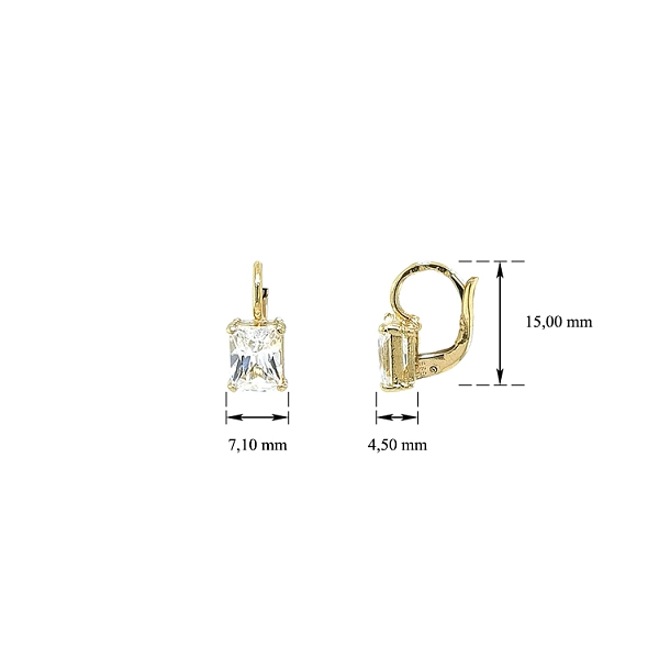 Gold Earrings with Zircons