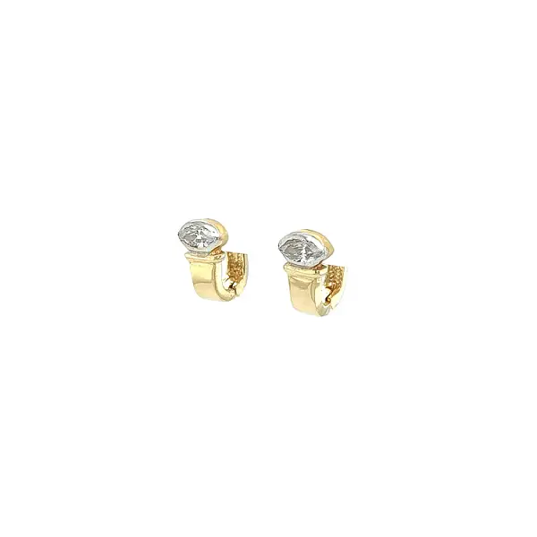 Gold Earrings with Zircons