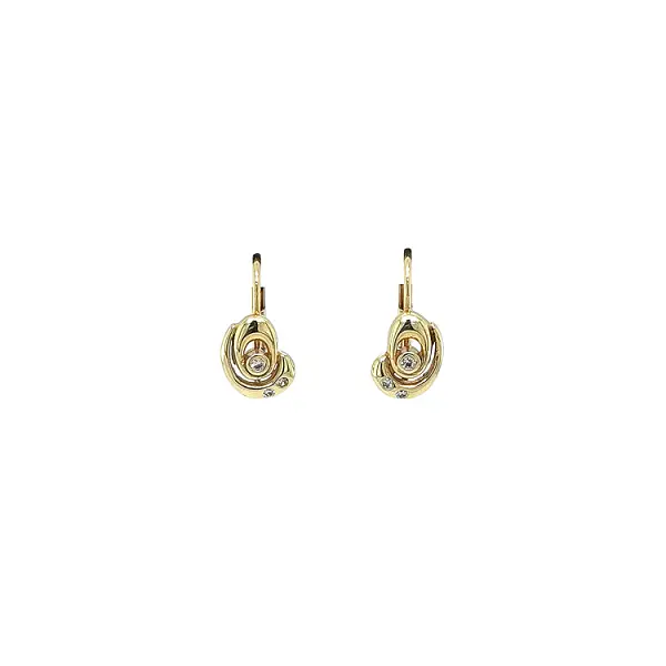 Gold Earrings with Zircons