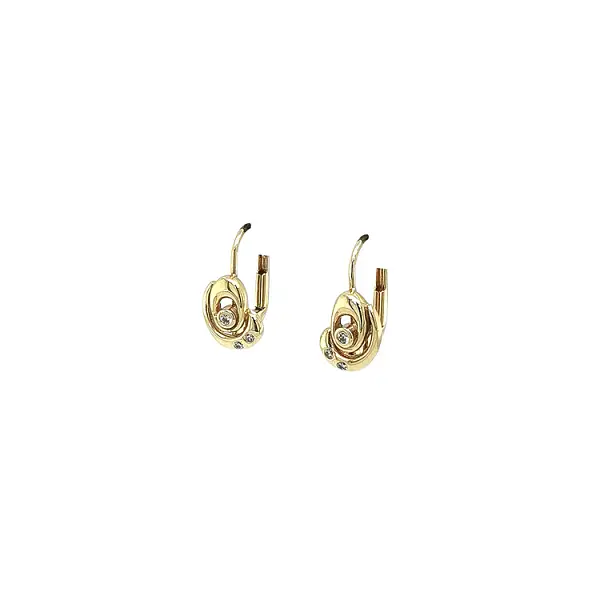 Gold Earrings with Zircons