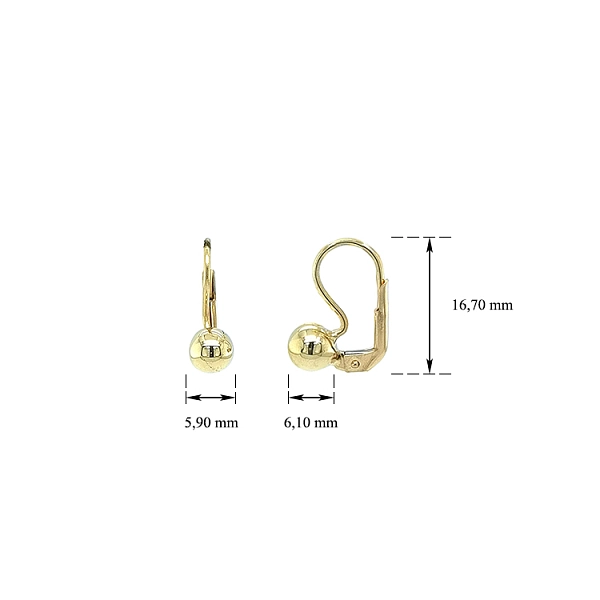 Gold Earrings Beads