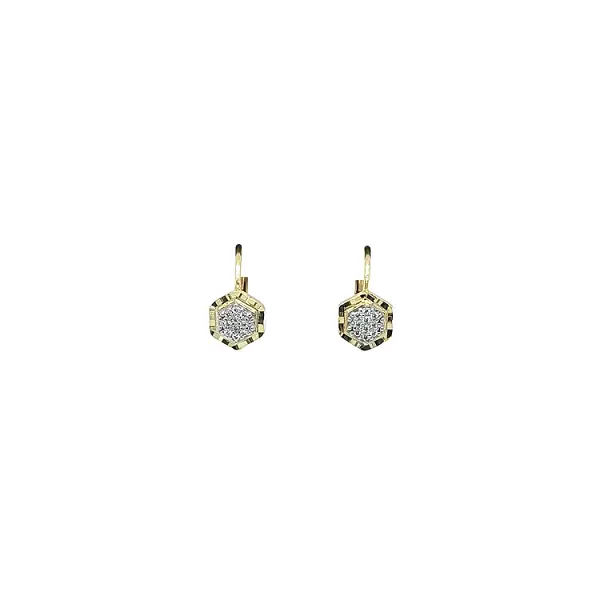 Gold Earrings with Zircons