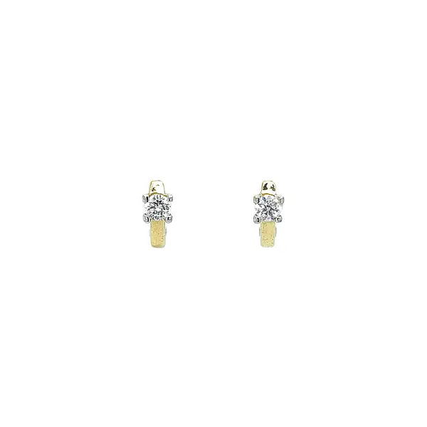 Gold Earrings with Zircons