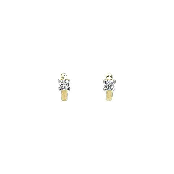 Gold Earrings with Zircons