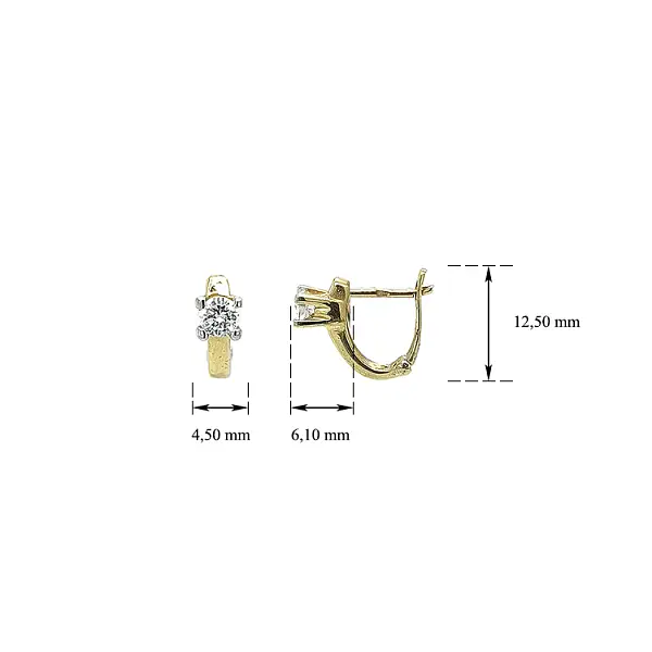 Gold Earrings with Zircons