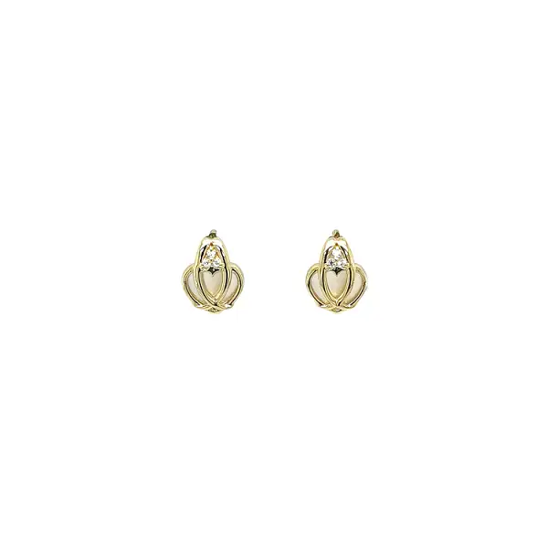 Gold Earrings with Zircons