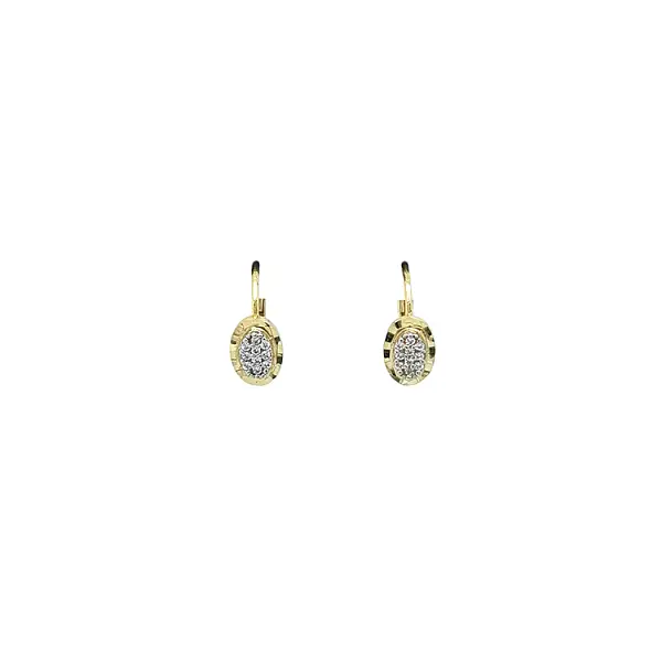 Gold Earrings with Zircons