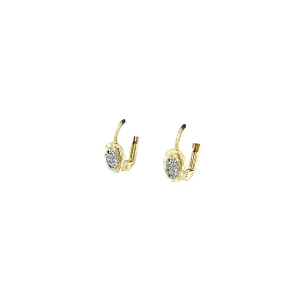 Gold Earrings with Zircons