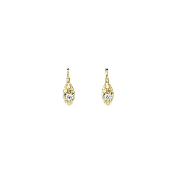 Gold Earrings with Zircons
