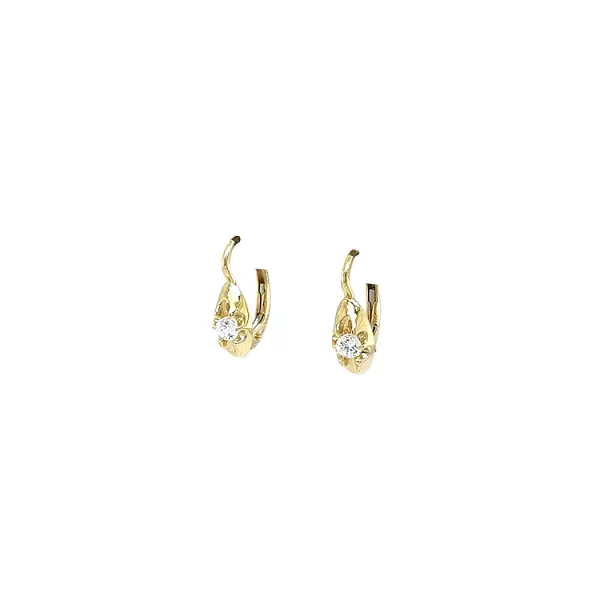 Gold Earrings with Zircons