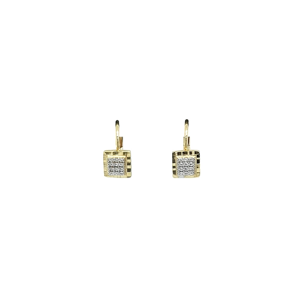 Gold Earrings with Zircons
