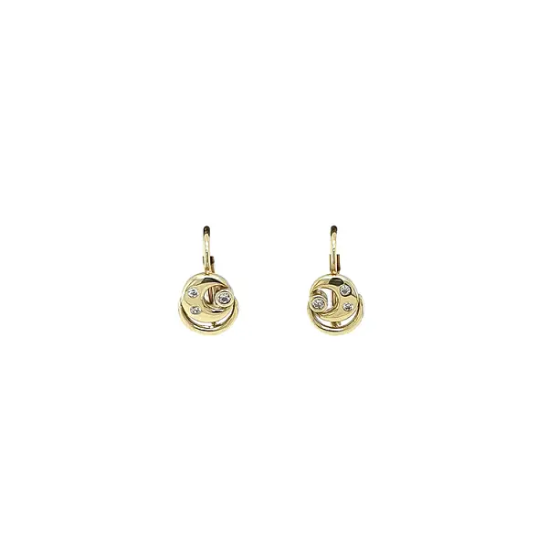Gold Earrings with Zircons