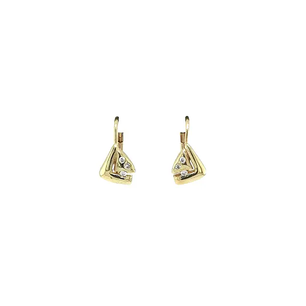 Gold Earrings with Zircons