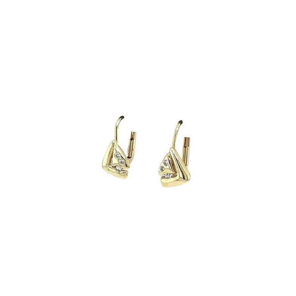 Gold Earrings with Zircons