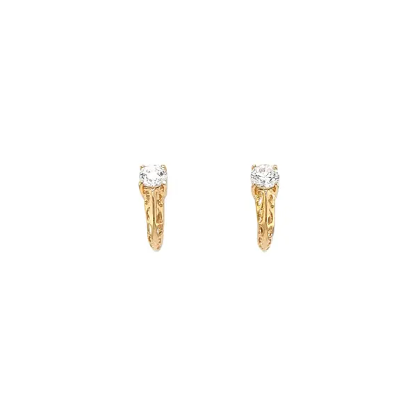 Gold Earrings with Zircons