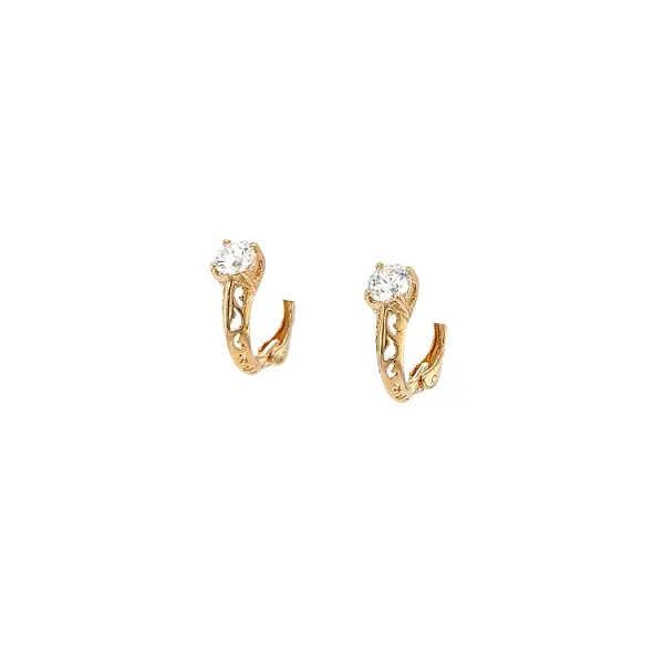 Gold Earrings with Zircons