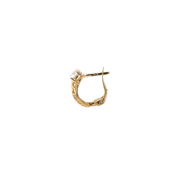 Gold Earrings with Zircons