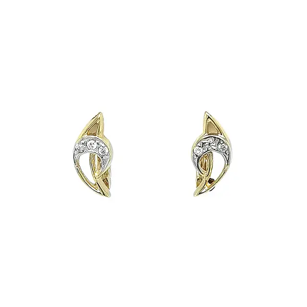 Gold Earrings with Zircons