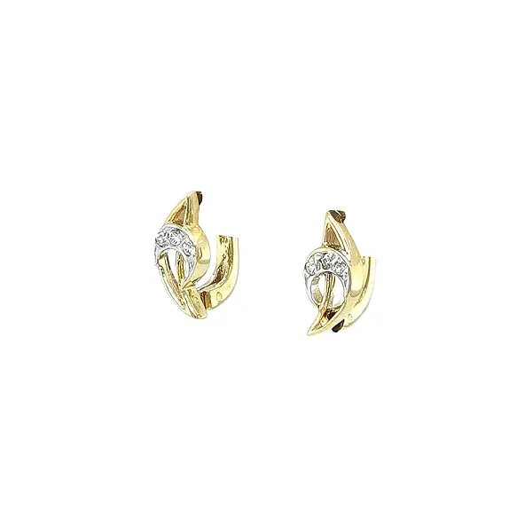 Gold Earrings with Zircons