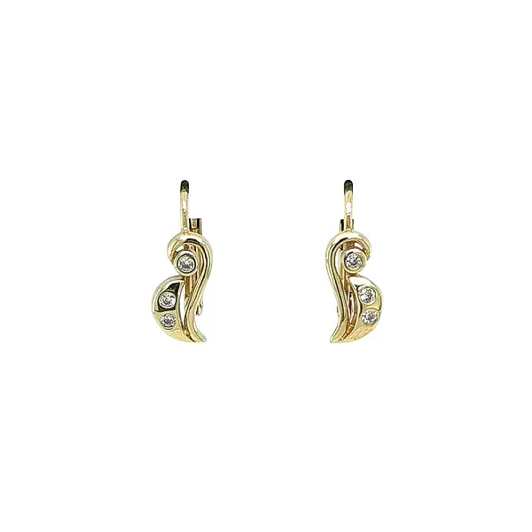 Gold Earrings with Zircons